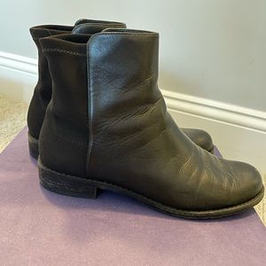 Stuart Weitzman 5050 Black Nappa Leather Booties